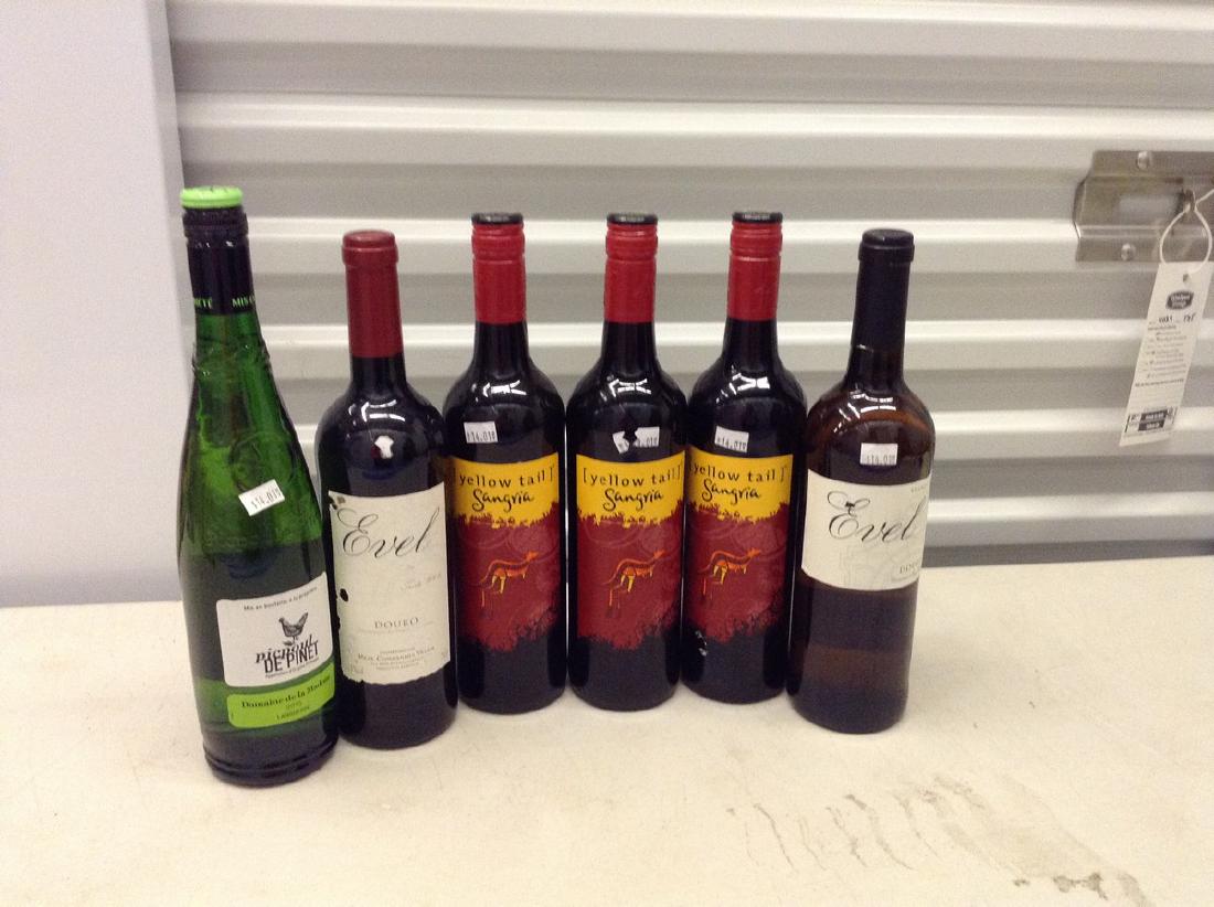 Lot of 6 Bottles of wine: Any contents in bottle is Free; You are bidding on the bottle & unbroken tax stamp