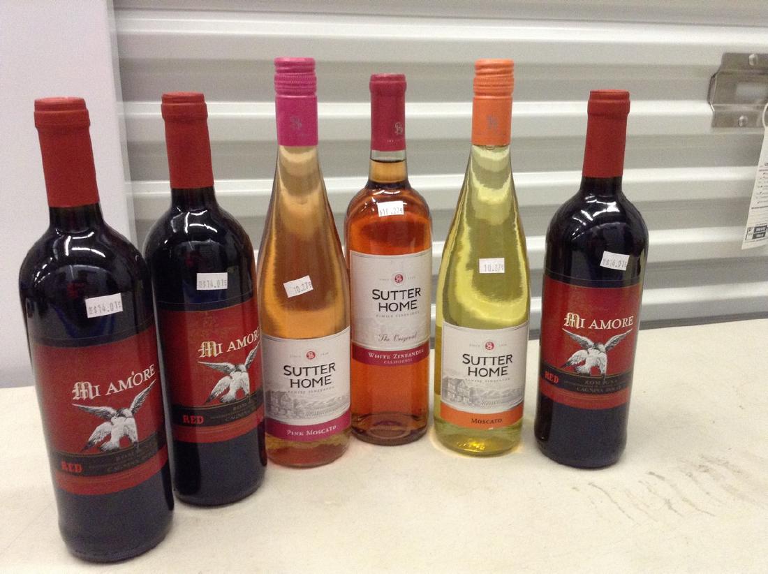 lot of 6 bottles of wine: Any contents in bottle is Free; You are bidding on the bottle & unbroken tax stamp
