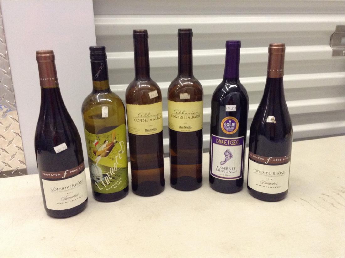 Lot of 6 Bottles of wine: Any contents in bottle is Free; You are bidding on the bottle & unbroken tax stamp