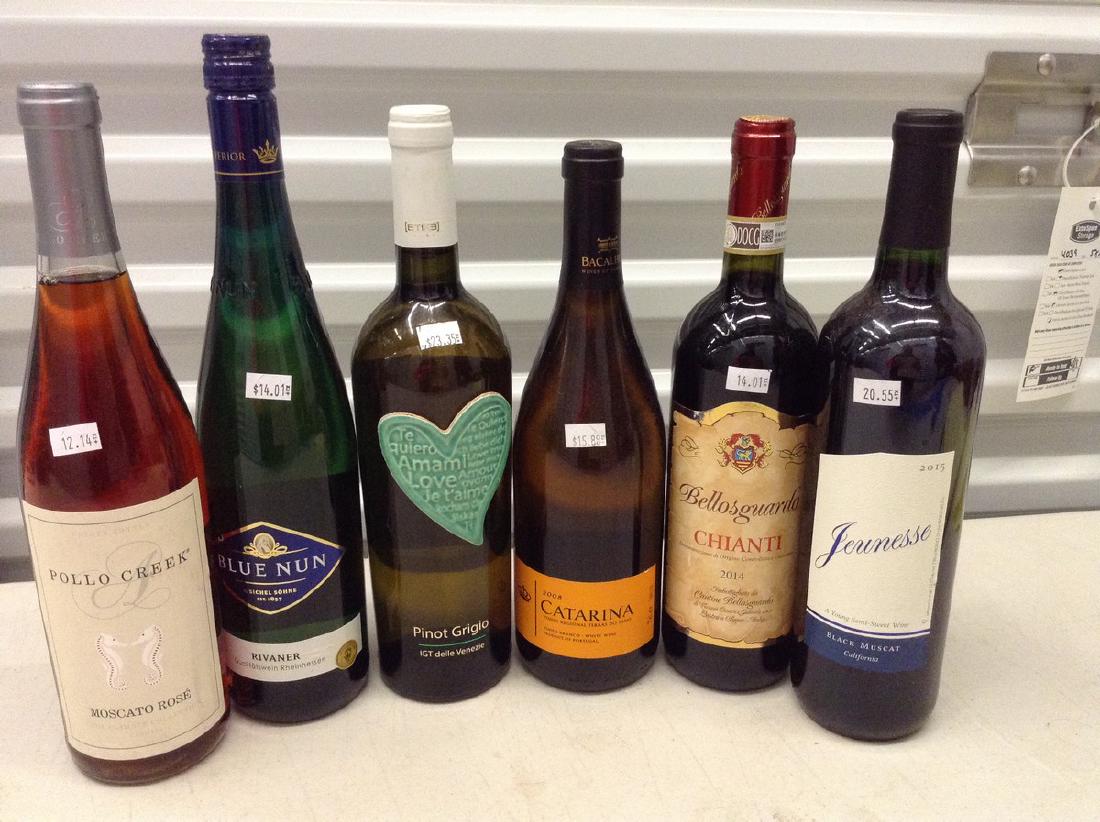 Lot of 6 Bottles of wine: Any contents in bottle is Free; You are bidding on the bottle & unbroken tax stamp