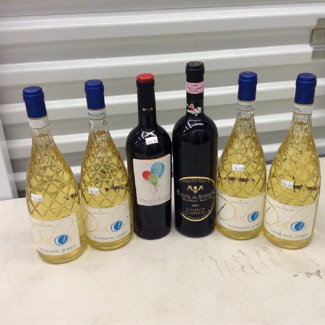 Lot of 6 bottles of wine: Any contents in bottle is Free; You are bidding on the bottle & unbroken tax stamp
