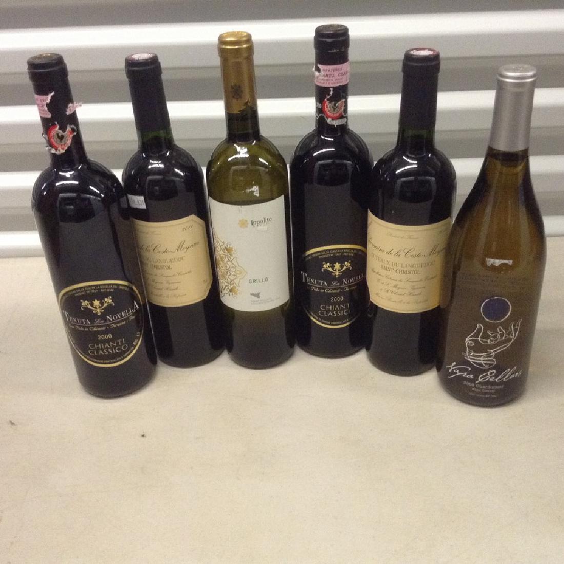 lot of 6 wine bottles: Any contents in bottle is Free; You are bidding on the bottle & unbroken tax stamp