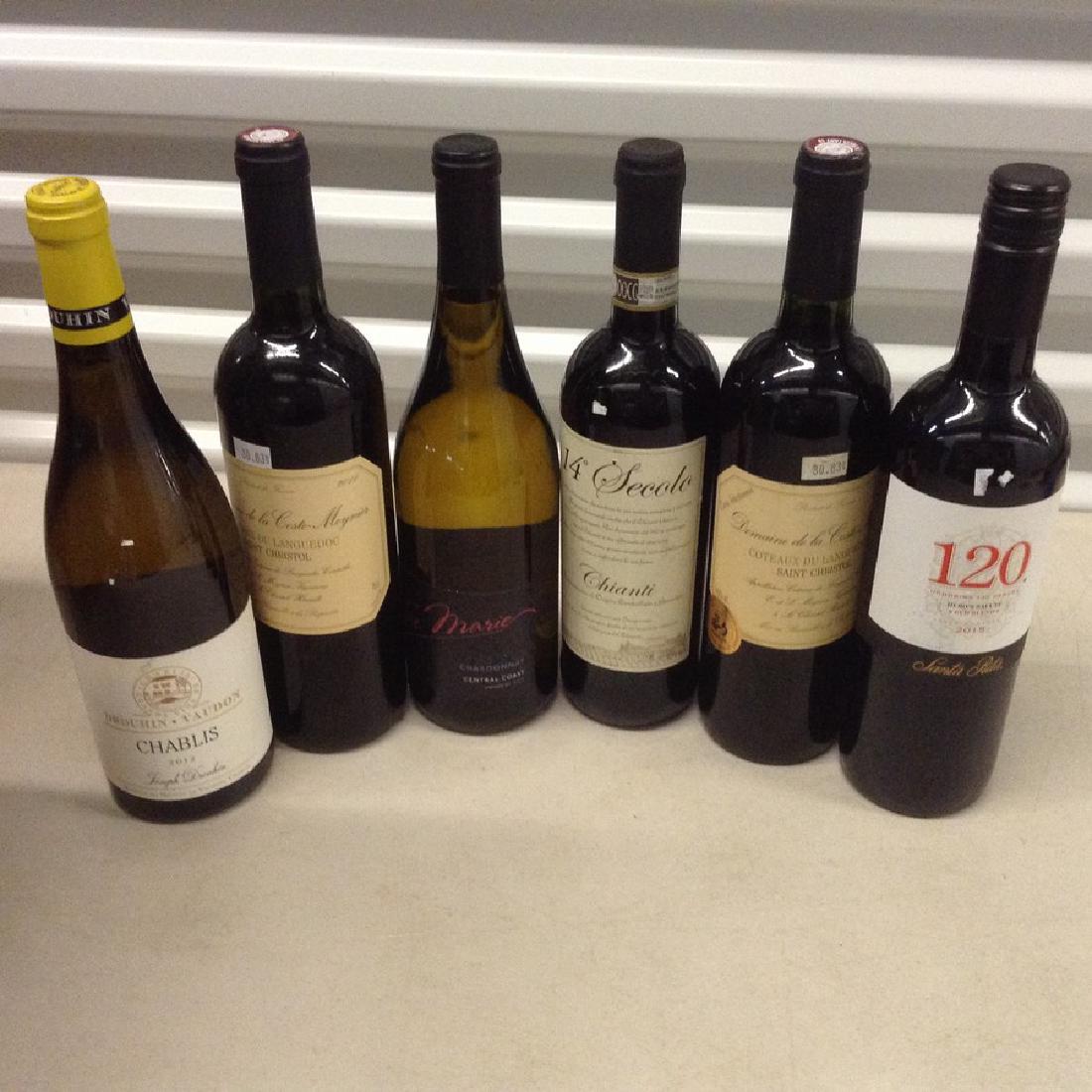 lot of 6 wine bottles: Any contents in bottle is Free; You are bidding on the bottle & unbroken tax stamp