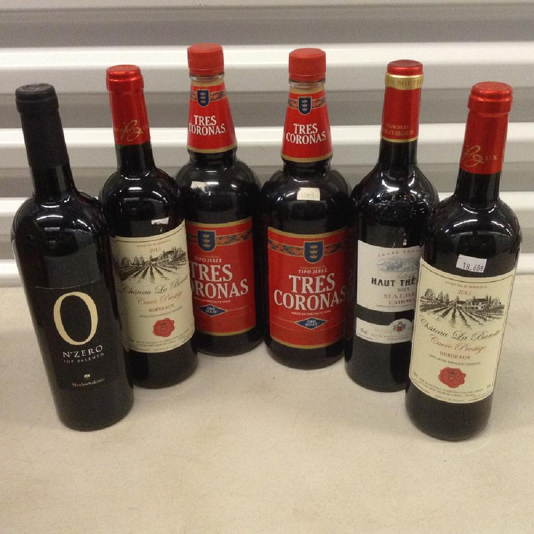 lot of 6 wine bottles: Any contents in bottle is Free; You are bidding on the bottle & unbroken tax stamp