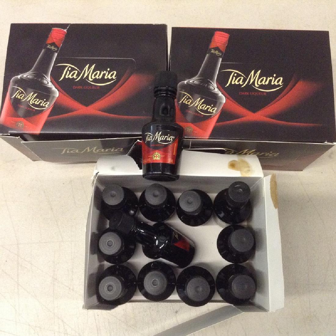 lot of 3 cases of Tia Maria mini bottles: Any contents in bottle is Free; You are bidding on the bottle & unbroken tax stamp