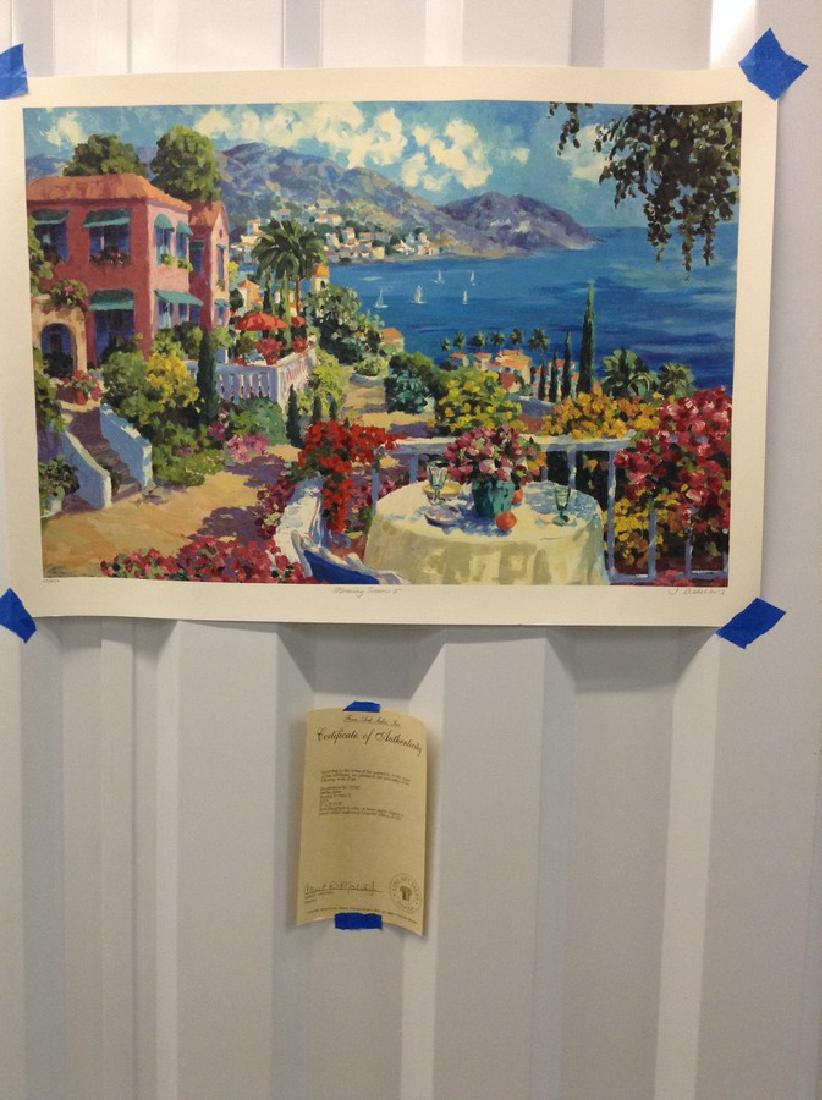 Morning Terrace II - Seriolithograph in color on wave: Askins signed 17" x 25" numbered 87/650 w/COA