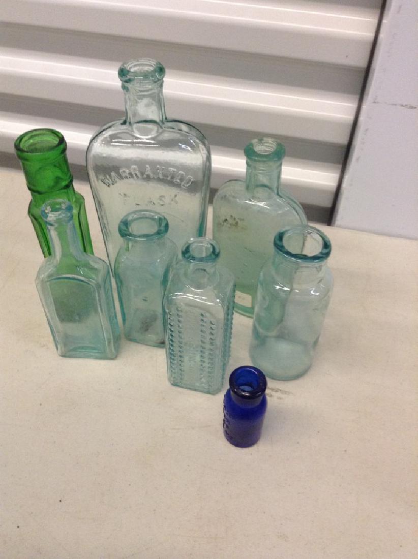 Lot of 8 Vintage Blue bottles (1 of 1)