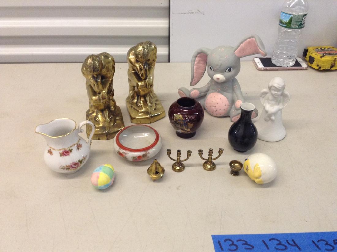 Brass bookend & porcelain Misc pieces (1 of 1)