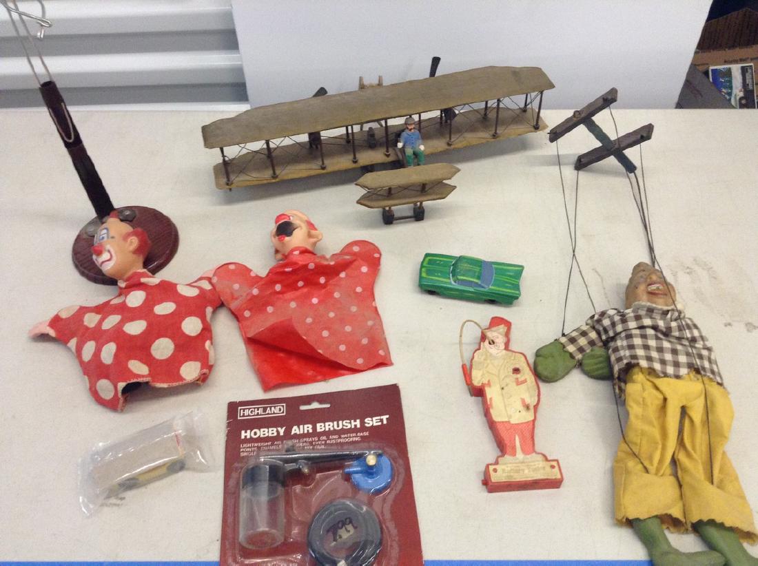 Vintage Hand puppets & Wright Brothers Plane (1 of 1)