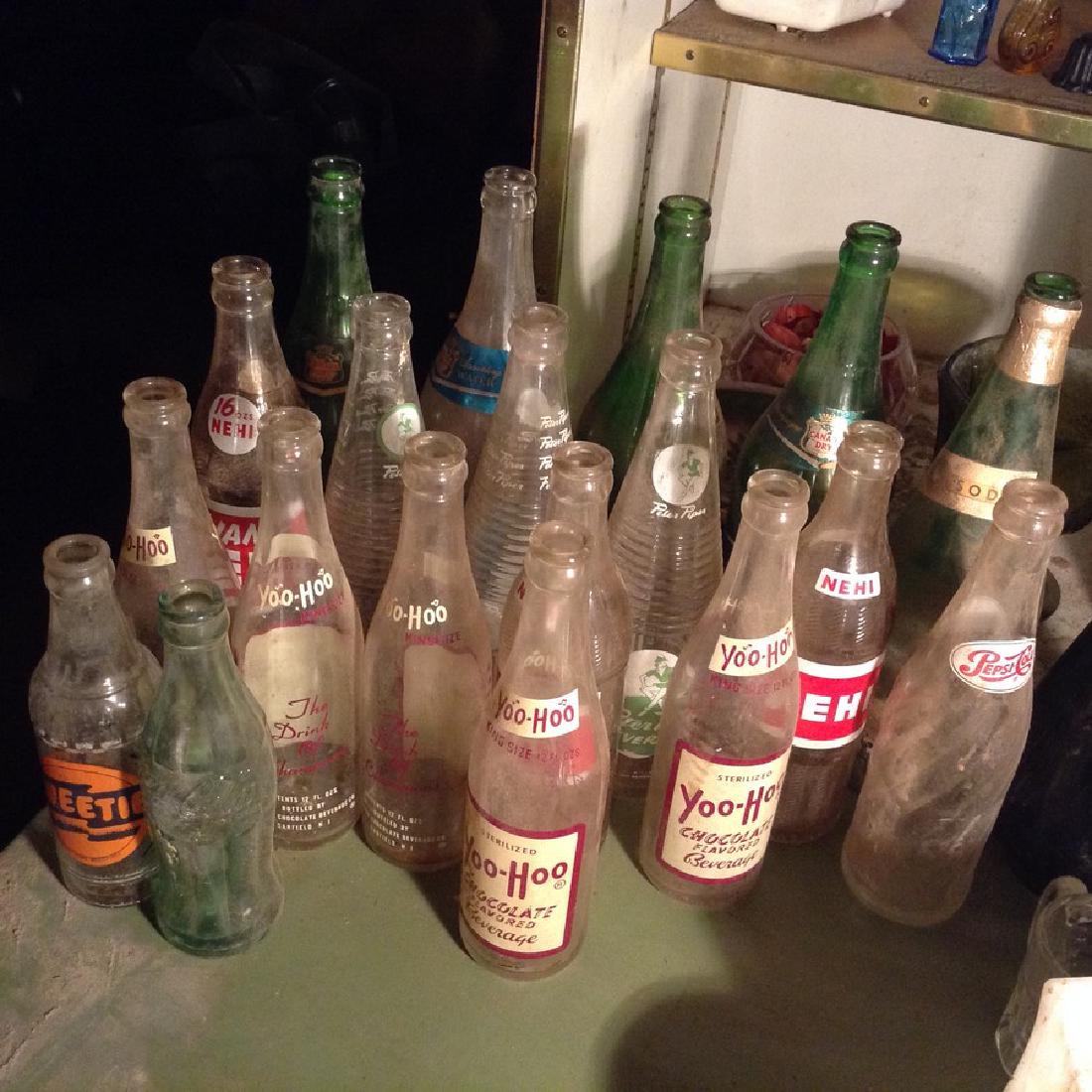 large lot of glass soda bottles: large lot of glass soda bottles