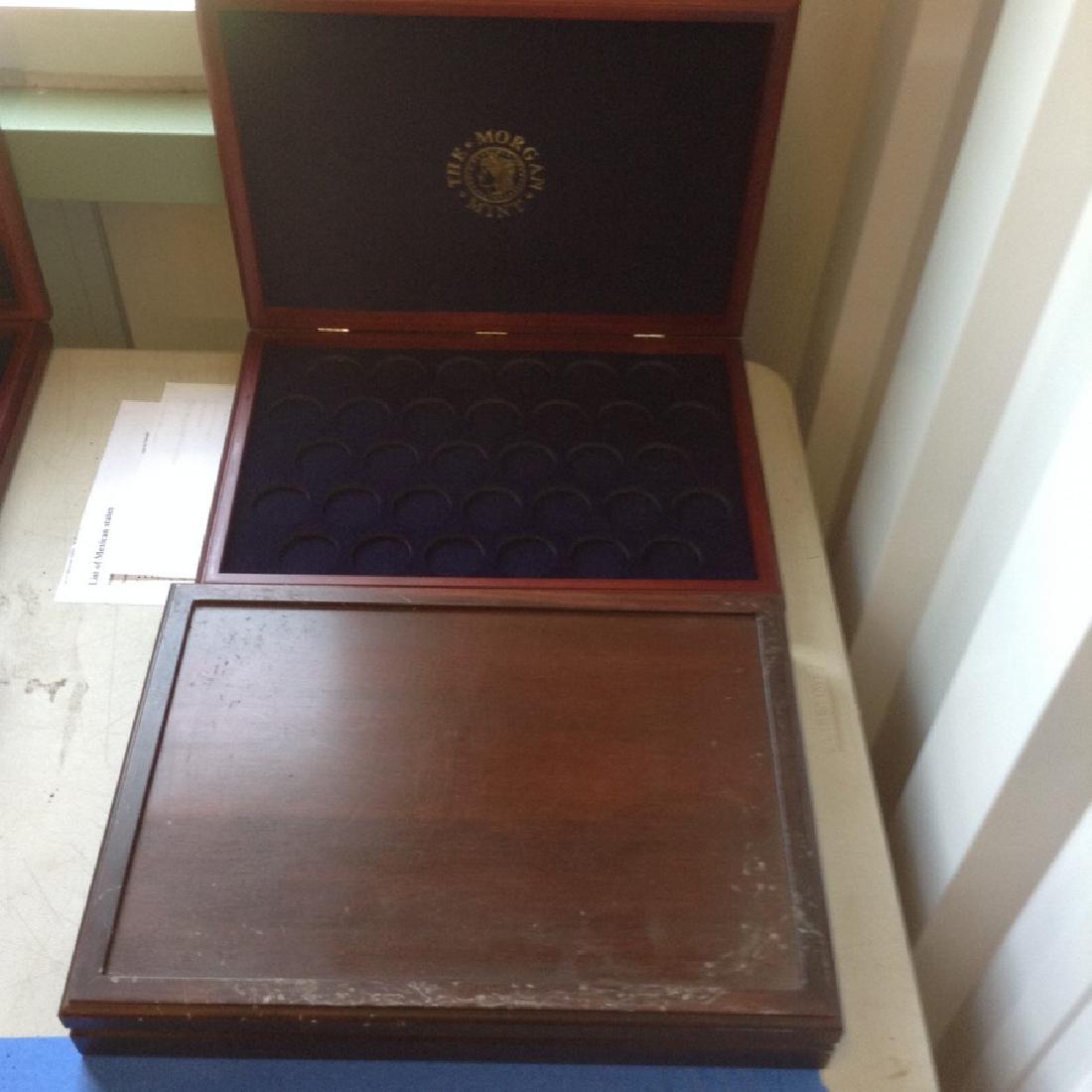 Lot of 2 Silver Dollar Holders wooden Case (1 of 1)