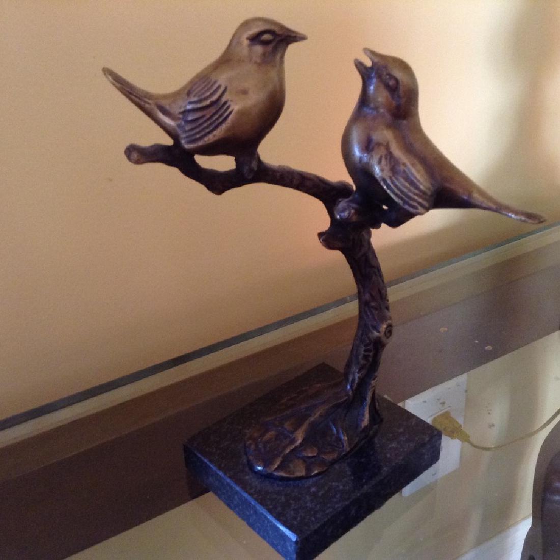bronze artwork of birds signed by G. Tall 8": bronze artwork of birds signed by G. Tall 8"
