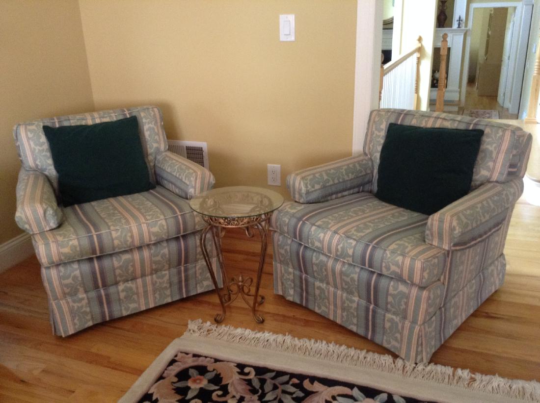 Matching Chairs & Metal & Glass Table (1 of 1)