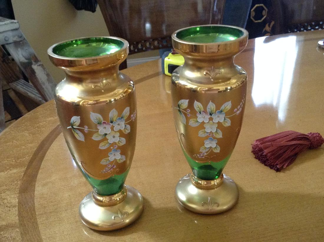 Bomain hand painted glass made in Czechoslovakia: Bomain hand painted glass made in Czechoslovakia