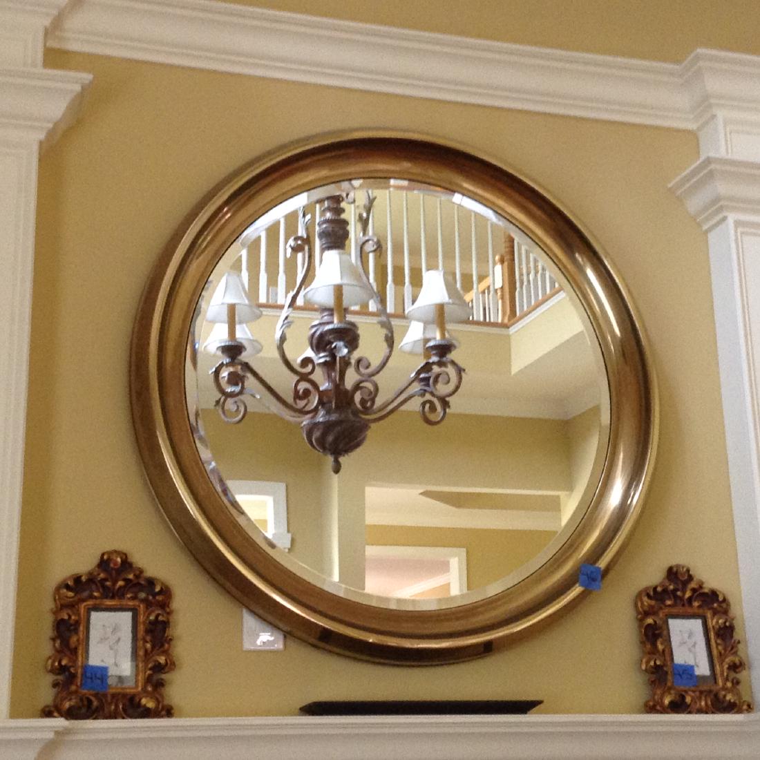 Brass Framed Beveled Mirror 43 " (1 of 1)