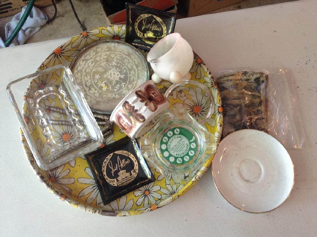 Vintage Ash Trays MCM tin Serving Tray & more (1 of 1)