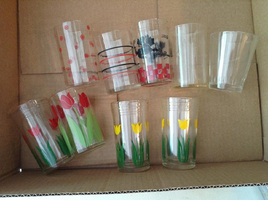 Lot of 9 Flower & other juice glasses (1 of 1)