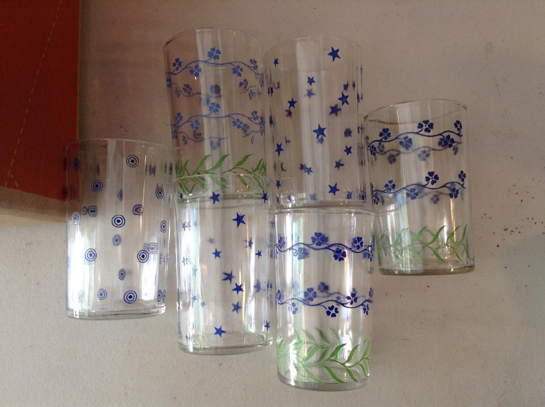 Lot of 6 Blue juice glasses (1 of 1)