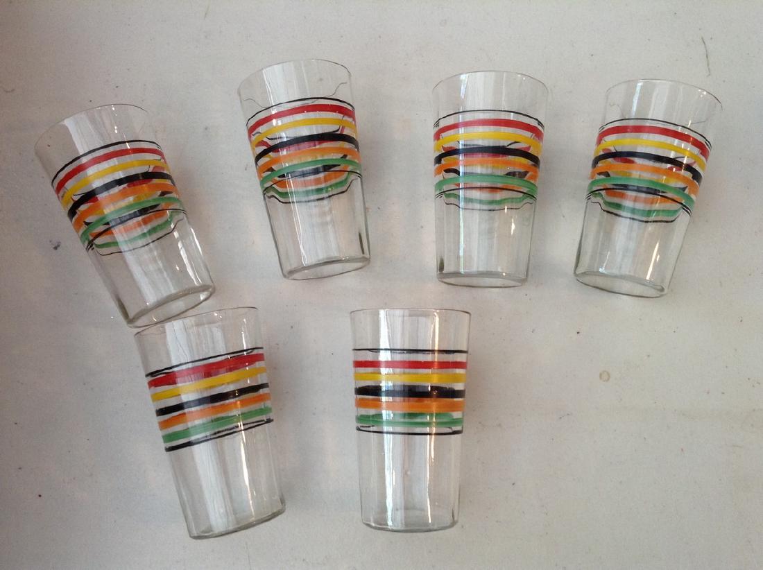 Lot of 6 Rainbow juice glasses (1 of 1)