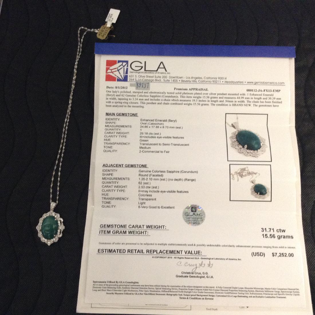 Platinum Plated Silver Pendant with Certificate (1 of 1)