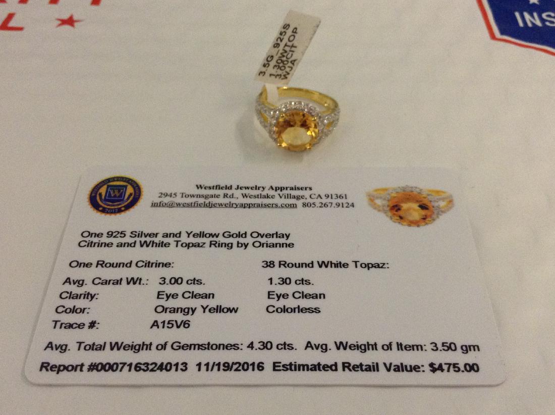 Sterling Silver & Yellow Gold overlay Citrine & White (1 of 1)