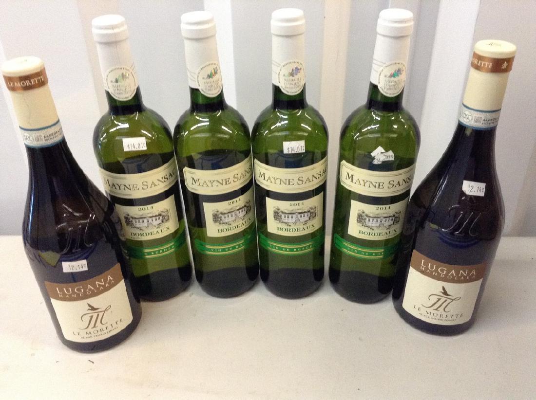 lot of 6 mixed wine bottles: Any contents in bottle is Free; You are bidding on the bottle & unbroken tax stamp
