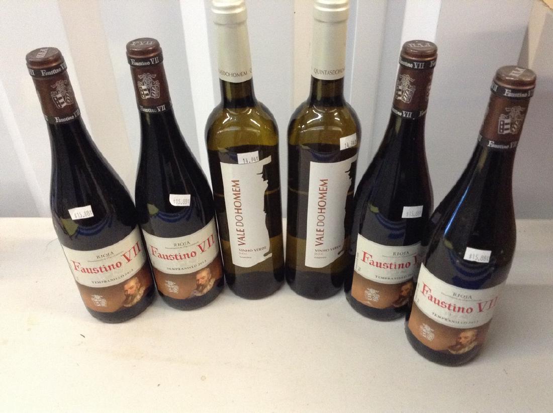 lot of 6 mixed wine bottles: Any contents in bottle is Free; You are bidding on the bottle & unbroken tax stamp