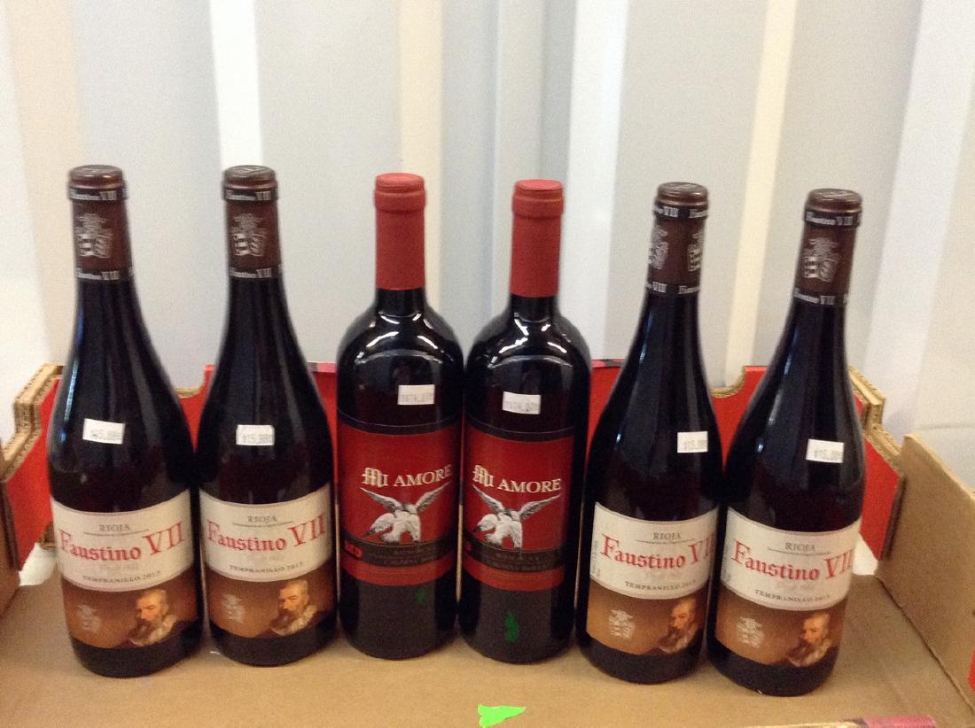 lot of 6 mixed wine bottles: Any contents in bottle is Free; You are bidding on the bottle & unbroken tax stamp