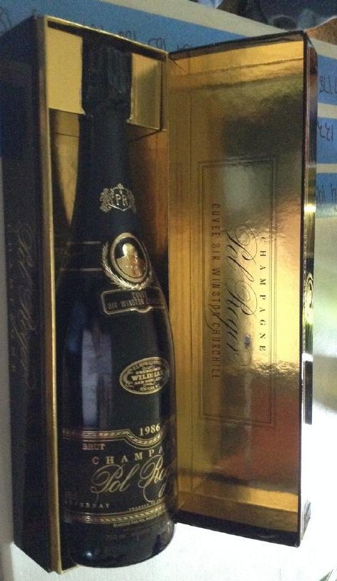 1986 Pol Roger Champagne: Any contents in bottle is Free; You are bidding on the bottle & unbroken tax stamp