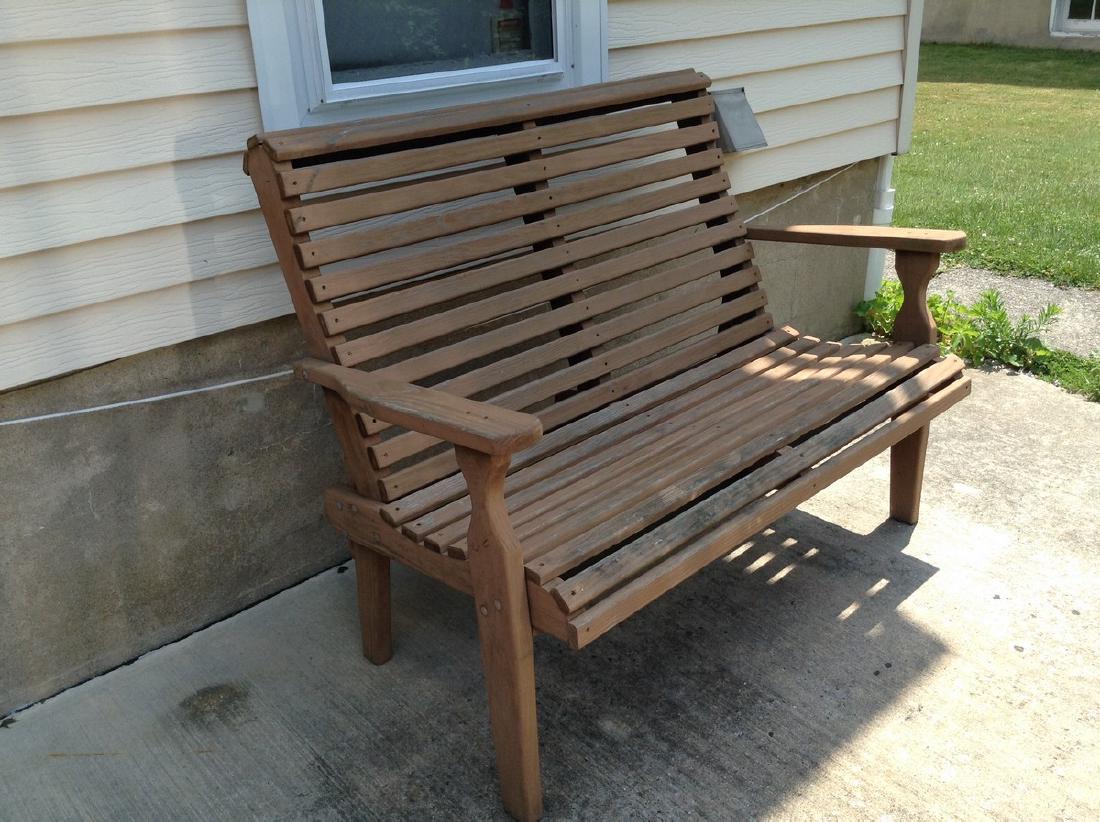 redwood wooden bench: redwood wooden bench