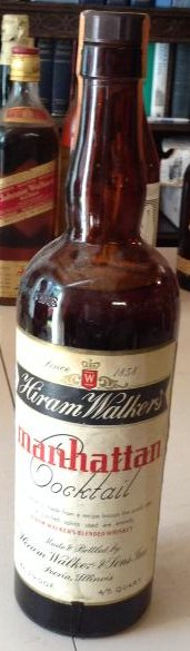 Hiram Walker's Manhattan Cocktail: Any contents in bottle is Free; You are bidding on the bottle & unbroken tax stamp