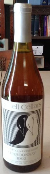 Bedell Cellars Chardonnay 1992: Any contents in bottle is Free; You are bidding on the bottle & unbroken tax stamp