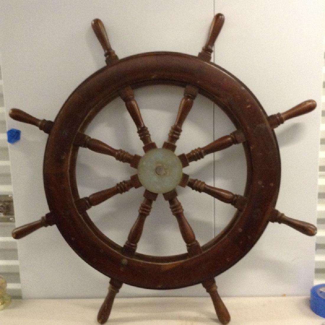 large vintage ship wheel diameter is 3ft (1 of 1)