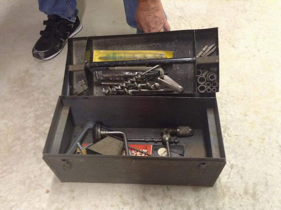 Vintage tool box with tools (1 of 1)