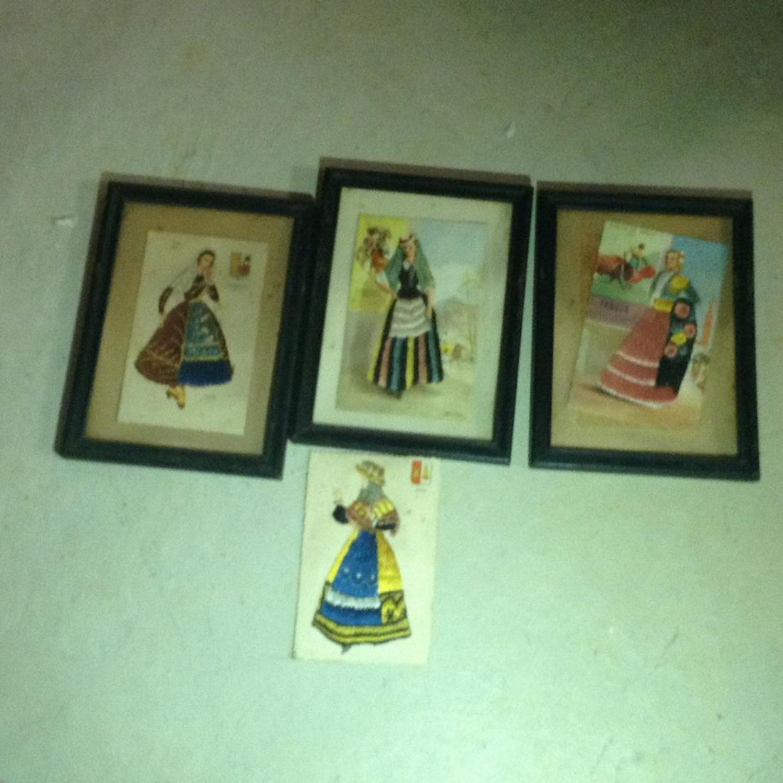 1955 Polish Hand embroidered post cards 5 1/2 x 3 1/2 (1 of 1)