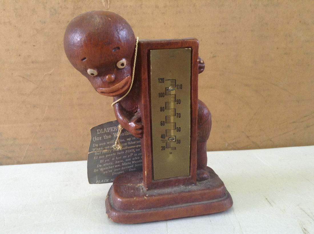 1940's Diaper Dan Thermometer: thermometer broken 5" Tall