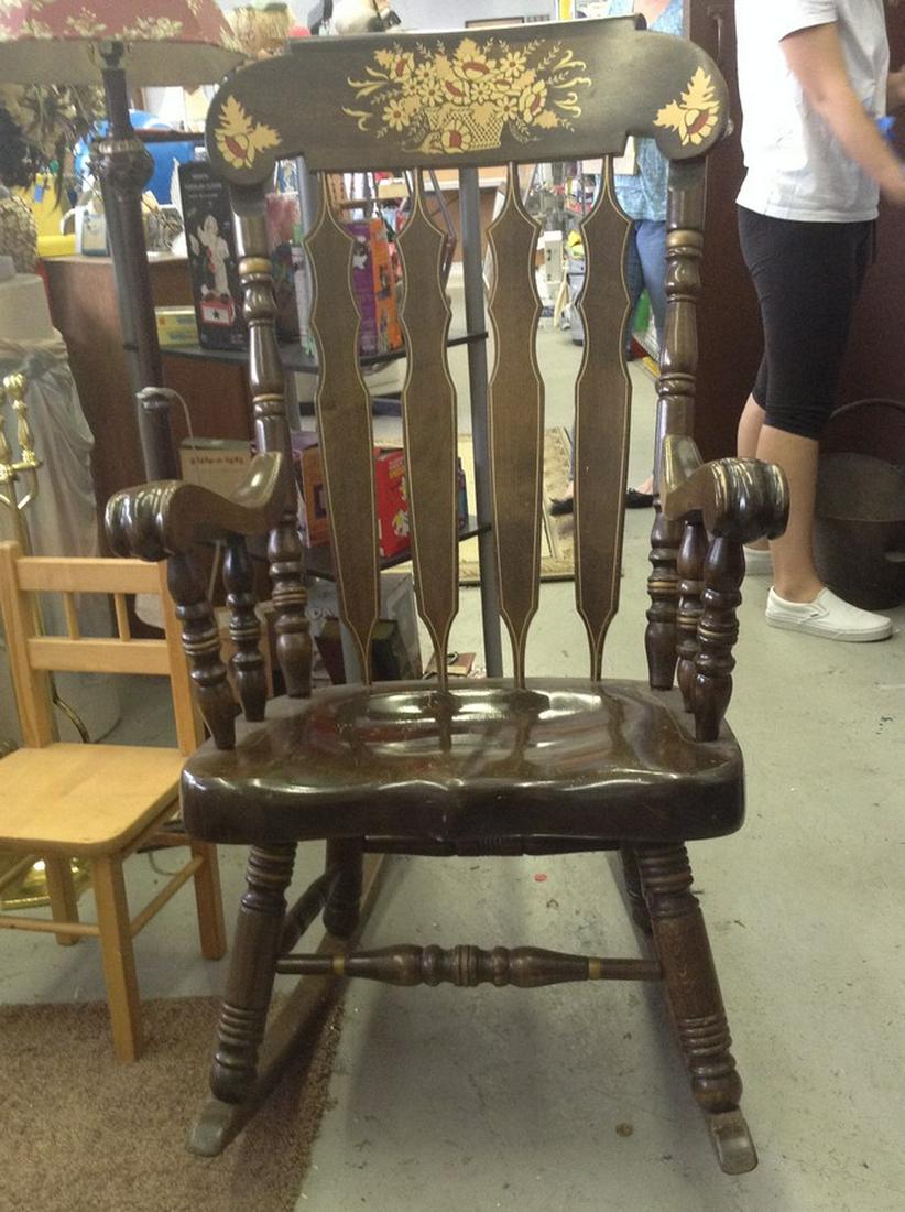 Oversized Oak Stencil Rocking Chair: Oversized Oak Stencil Rocking Chair