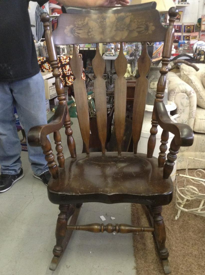 Oversized Oak Stencil Rocking Chair: Oversized Oak Stencil Rocking Chair