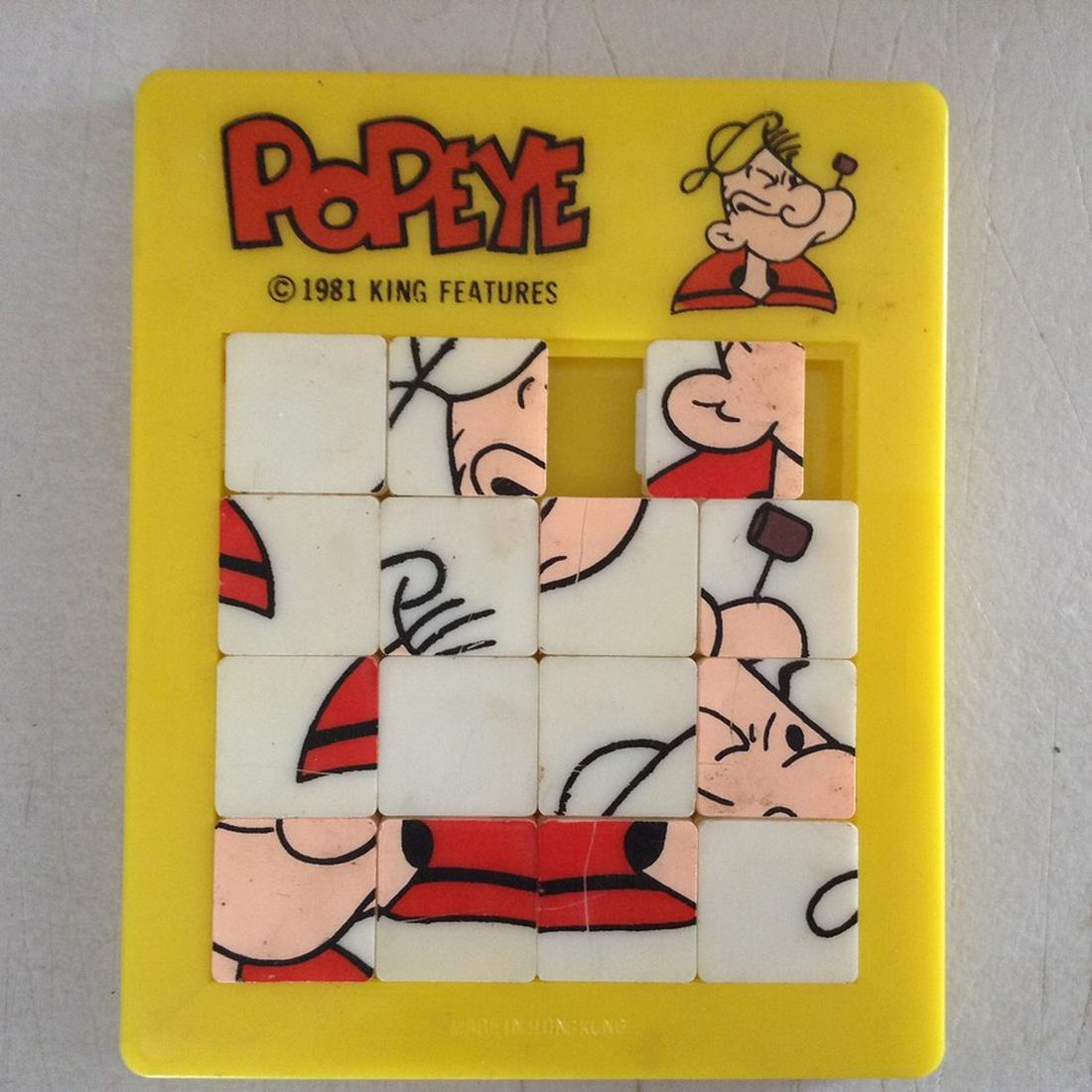 vintage Popeye slide puzzle: pre cubic cube