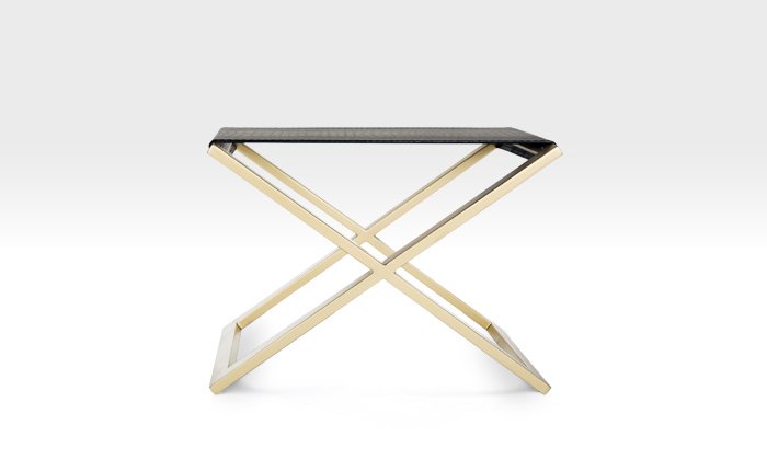 A34A2-1 Black Leather Stool (1 of 5)