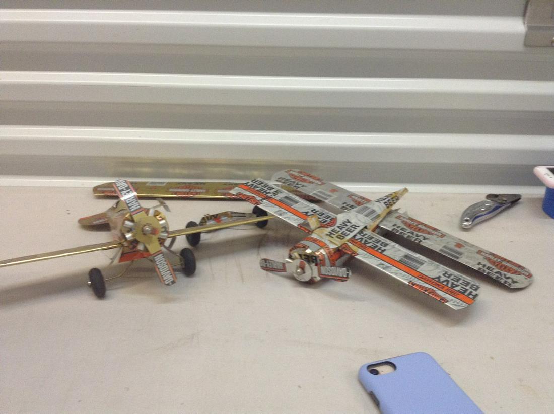 vintage airplanes made from Harley Davidson beer cans: vintage airplanes made from Harley Davidson beer cans