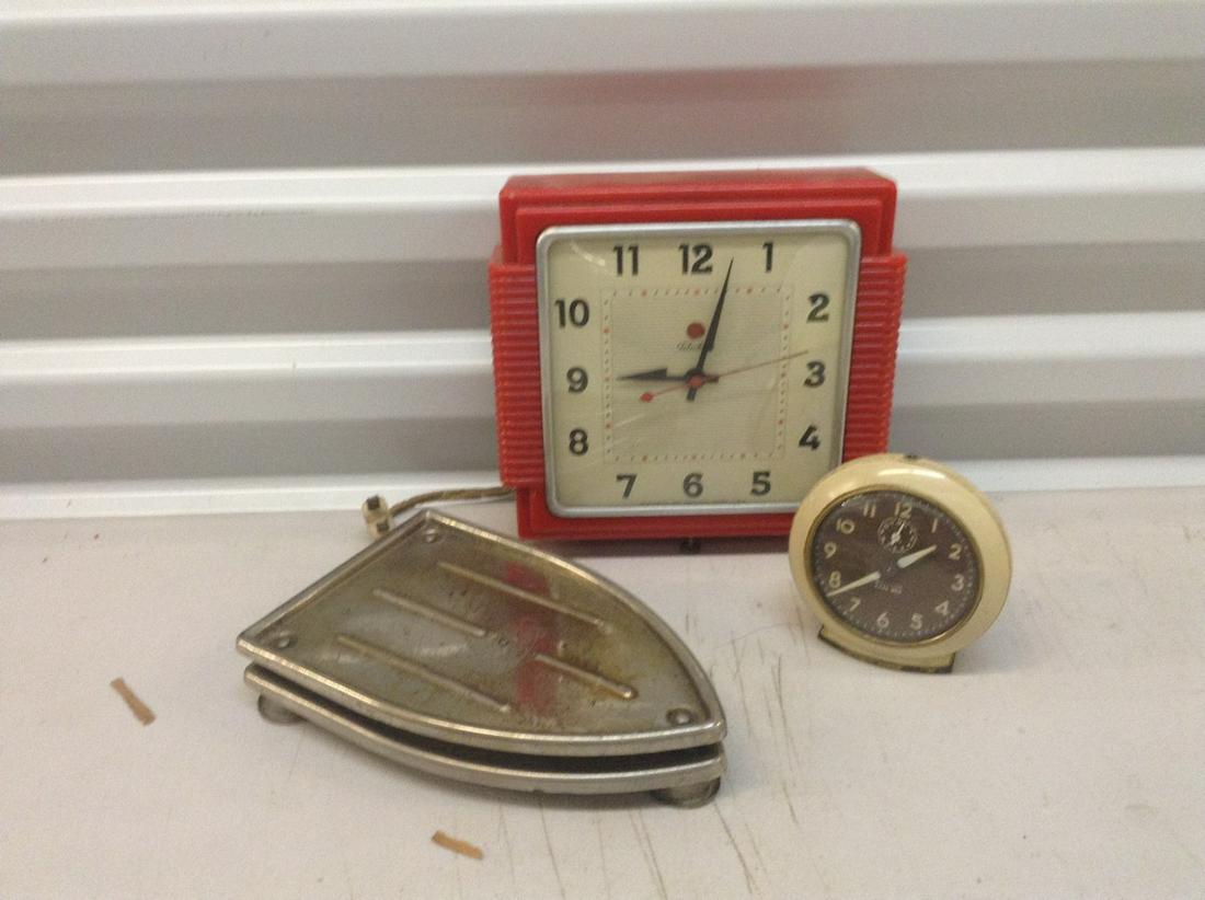 vintage clocks and iron stand (1 of 1)