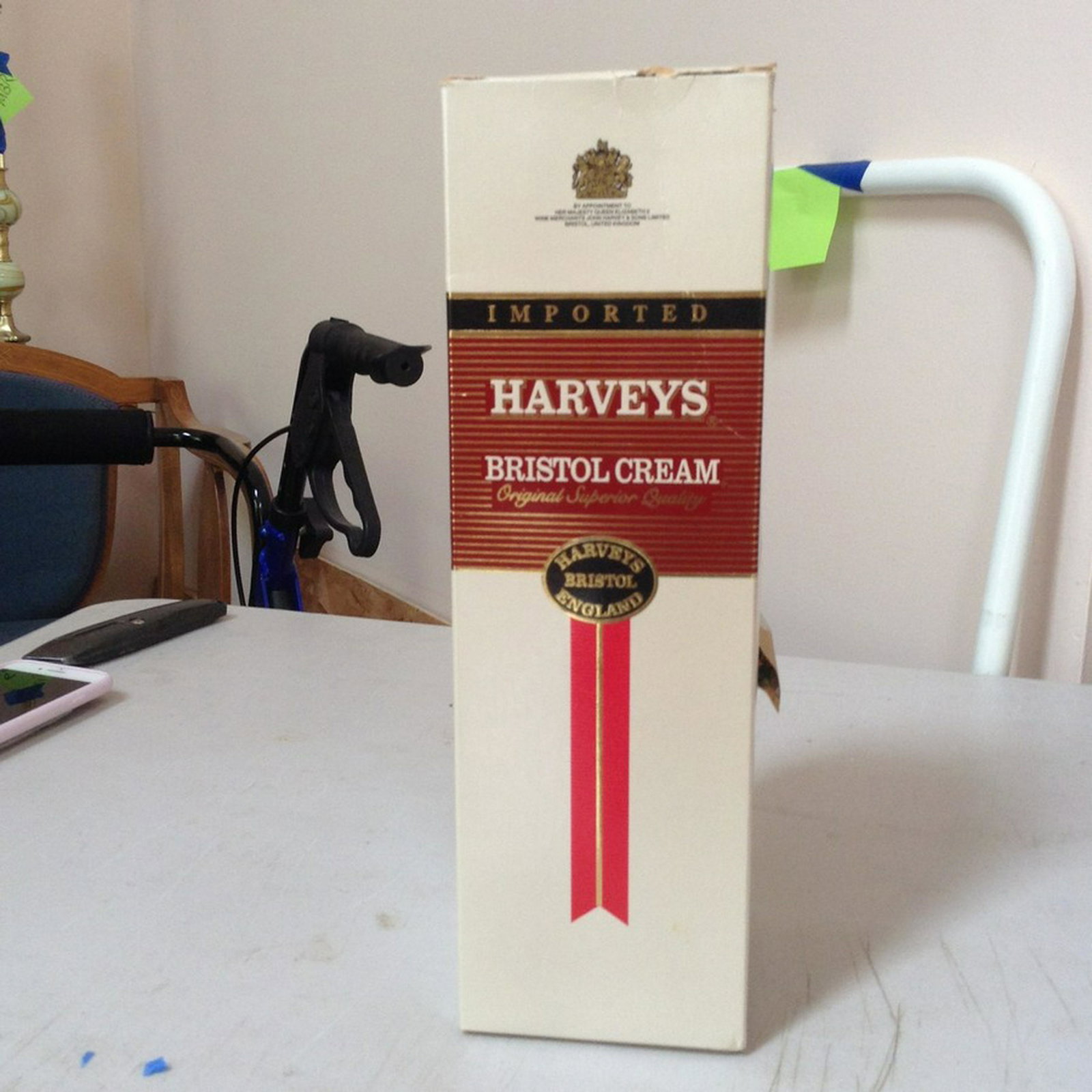 imported Harveys Bristol Cream Superior Quality: Any contents in bottle is Free; You are bidding on the bottle & unbroken tax stamp