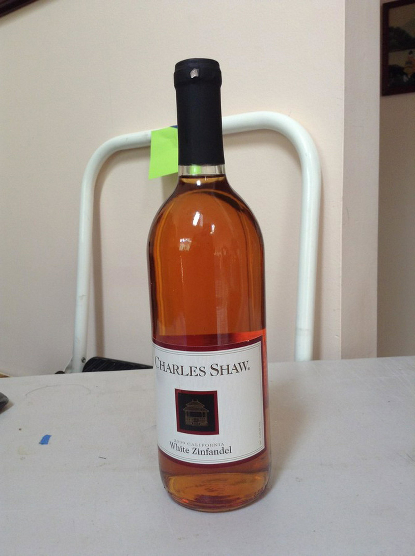Charles Shaw 2009 California White Zinfandel: Any contents in bottle is Free; You are bidding on the bottle & unbroken tax stamp
