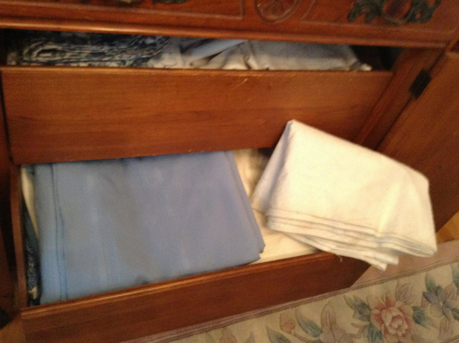 draw full of vintage linens: draw full of vintage linens