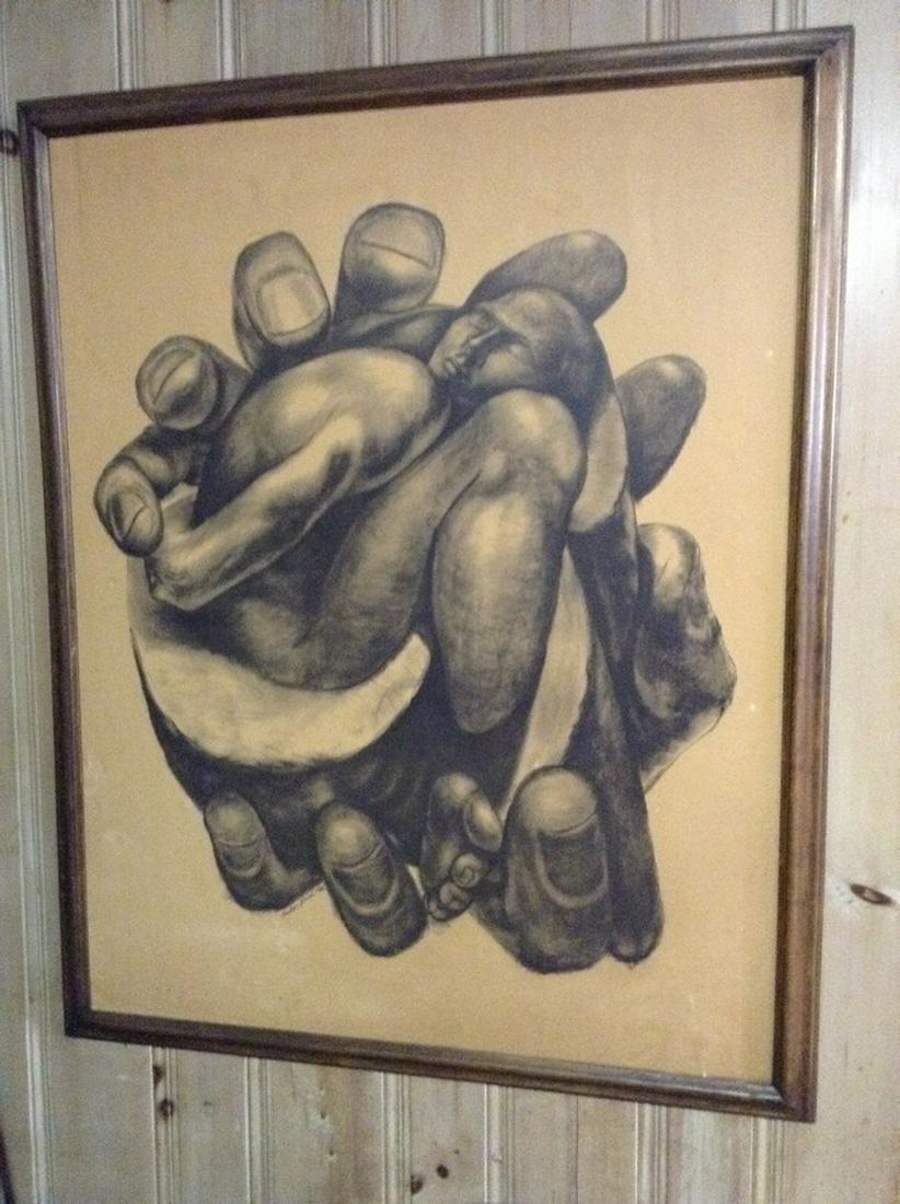Milton Jones 1968 signed Artwork 36" A x 44" T: Milton Jones 1968 signed Artwork 36" A x 44" T