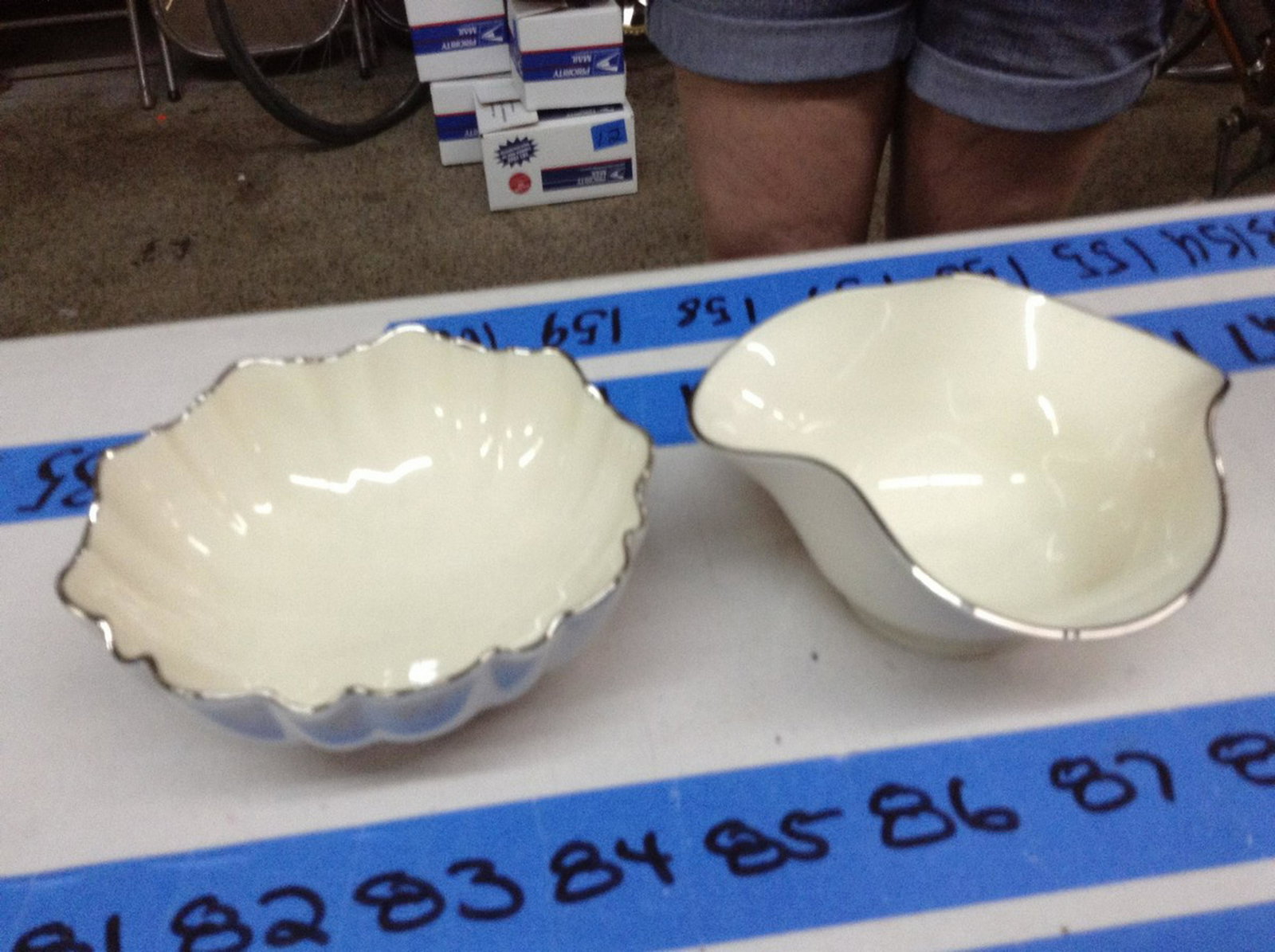 2 Lenox Silver trimmed Candy dishes: 2 Lenox Silver trimmed Candy dishes