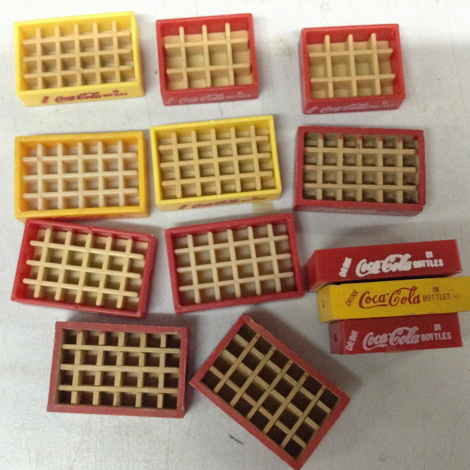 Plastic & wood Coca- Cola Play cases 13 pieces: Plastic & wood Coca- Cola Play cases 13 pieces