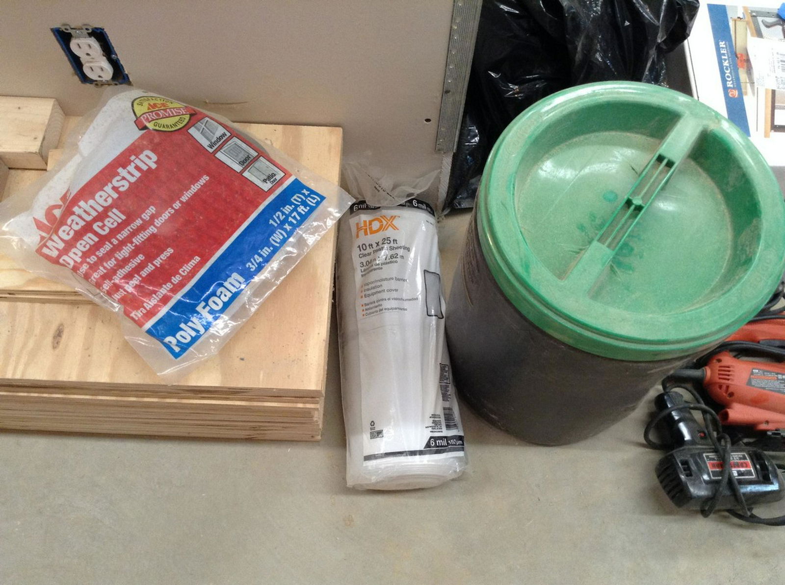 waste basket and plastic sheeting and more (1 of 1)