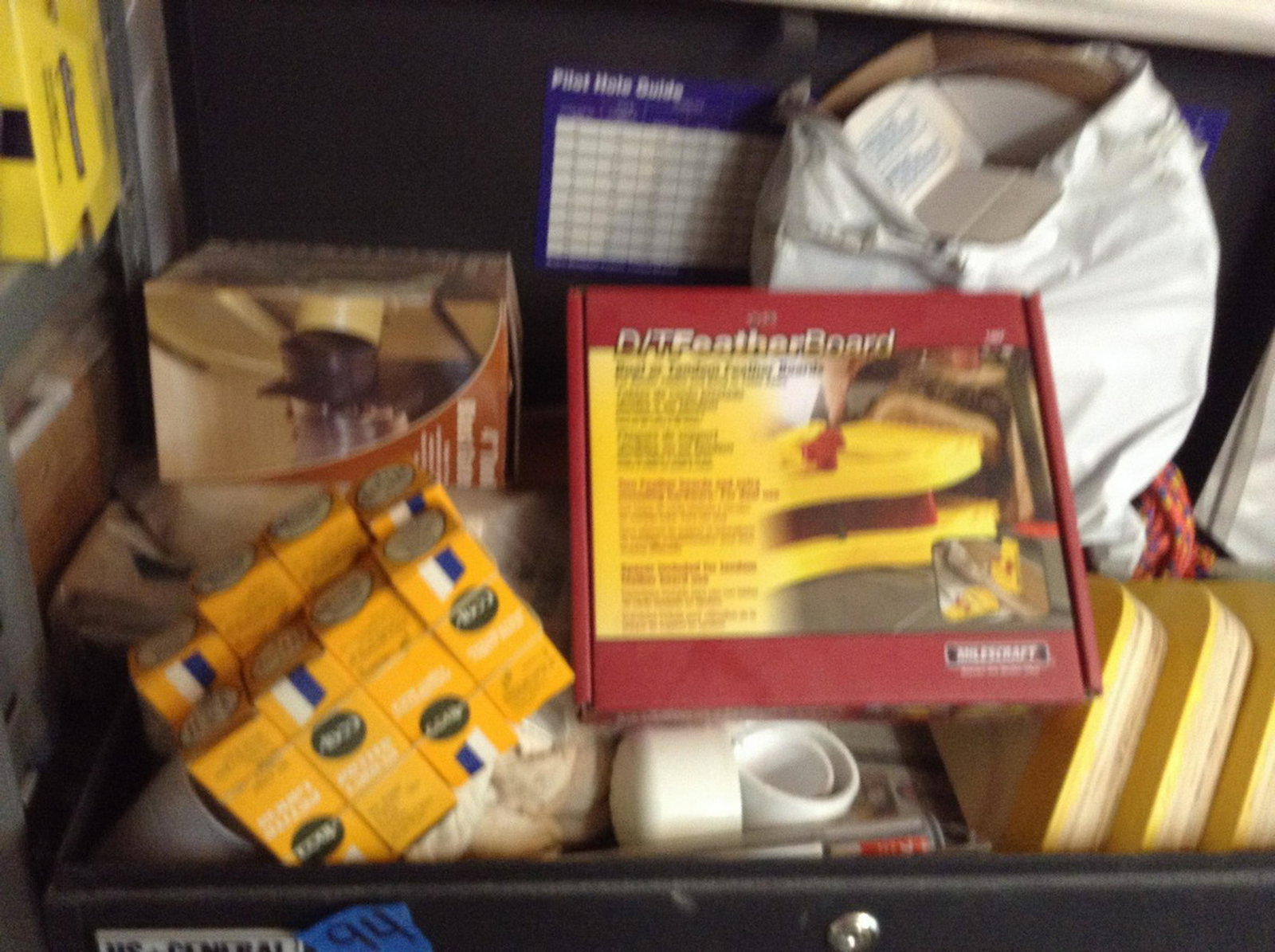 contents on top of tool box: contents on top of tool box
